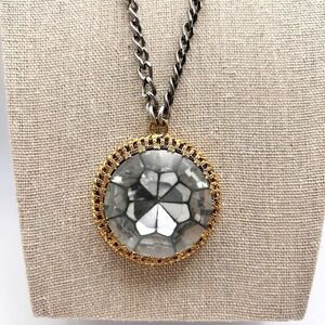 Vintage Juicy Couture Large Crystal Pendant Necklace Rhinestone‎ 90s Steampunk